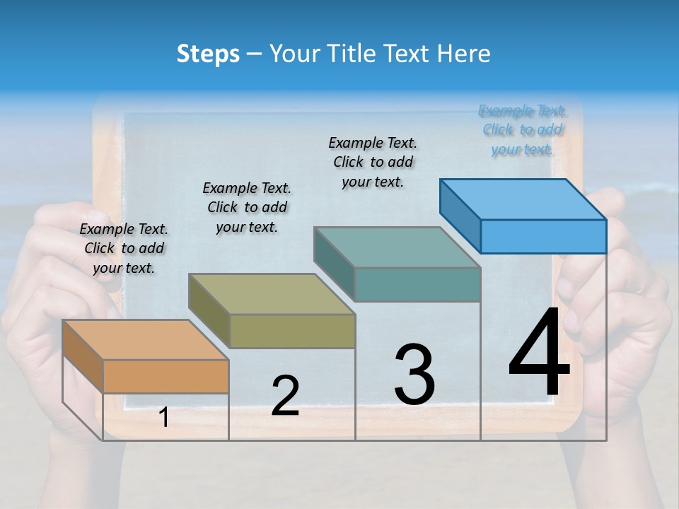 Blackboard Sign Beach PowerPoint Template