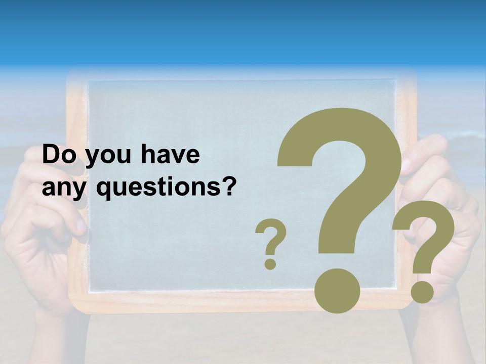 Blackboard Sign Beach PowerPoint Template