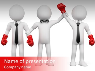 Male Man Pugilism PowerPoint Template