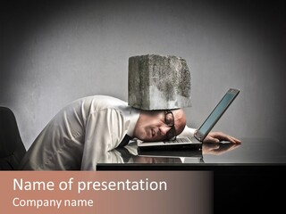 Laptop Weighted Office PowerPoint Template