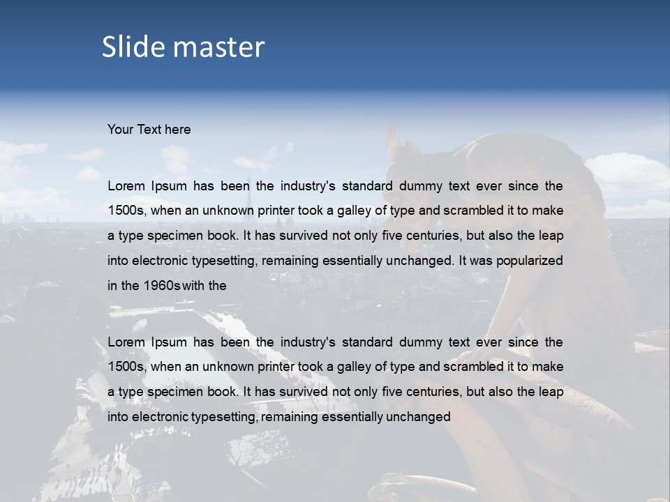 City Gargoyle Dame PowerPoint Template