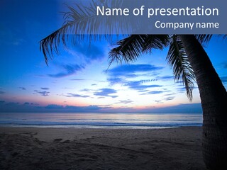 Wave Evening Sunrise PowerPoint Template