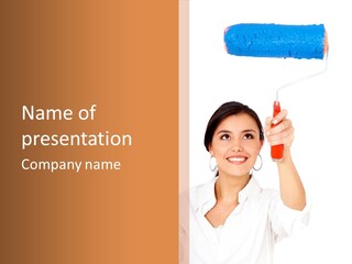 Woman Pin Decoration PowerPoint Template