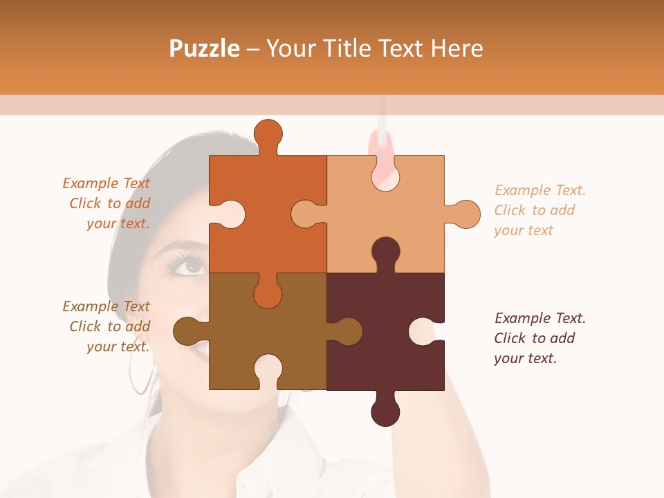 Woman Pin Decoration PowerPoint Template