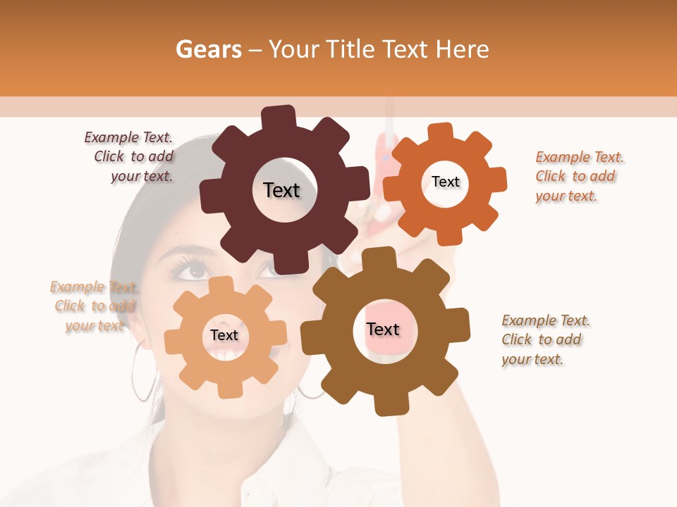 Woman Pin Decoration PowerPoint Template