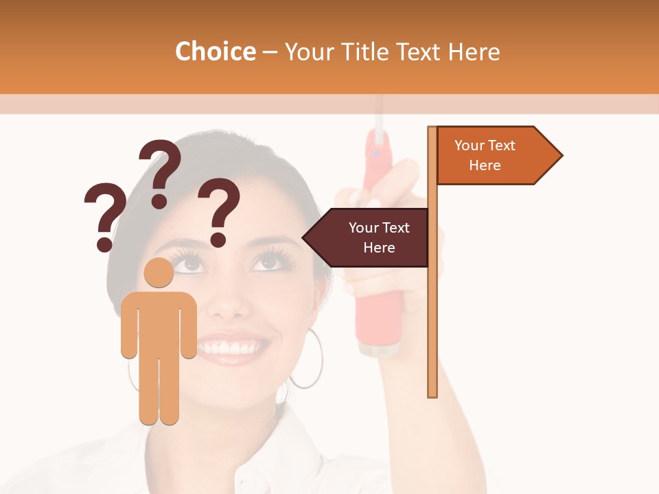 Woman Pin Decoration PowerPoint Template