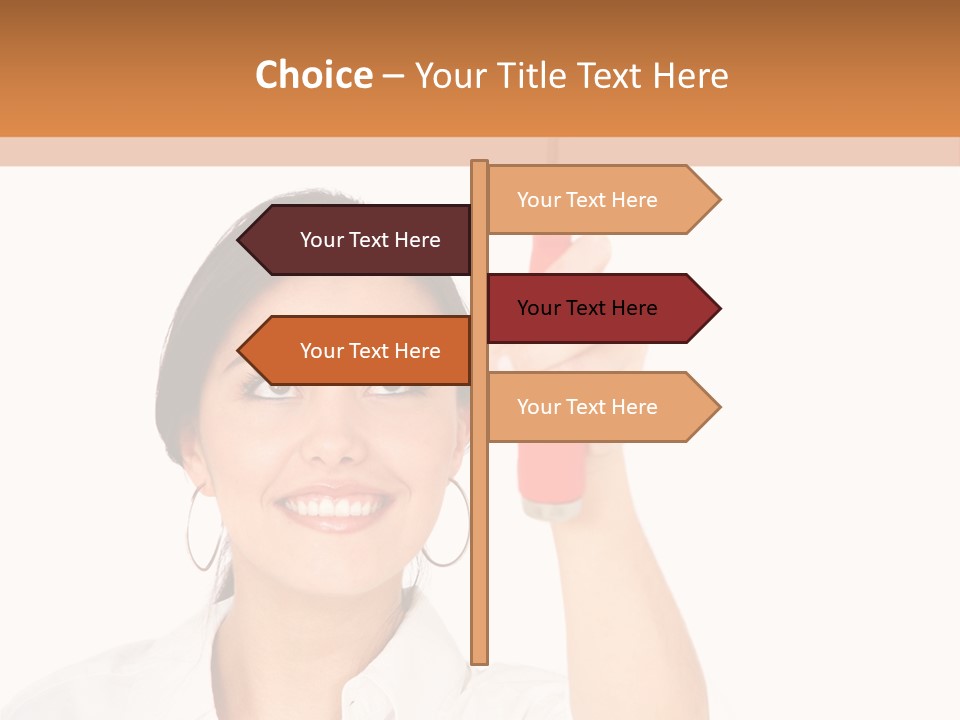 Woman Pin Decoration PowerPoint Template