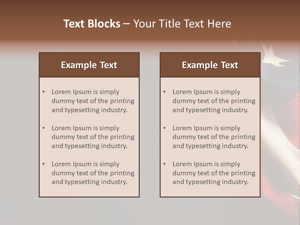 Space For Text Black Us Flag PowerPoint Template