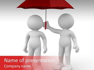 Illustration Love Umbrella PowerPoint Template