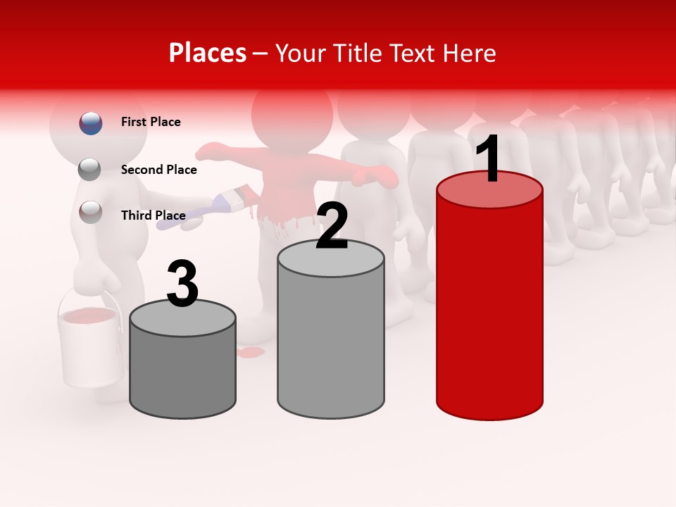 A Group Of People Standing In A Line With Paint On Them PowerPoint Template