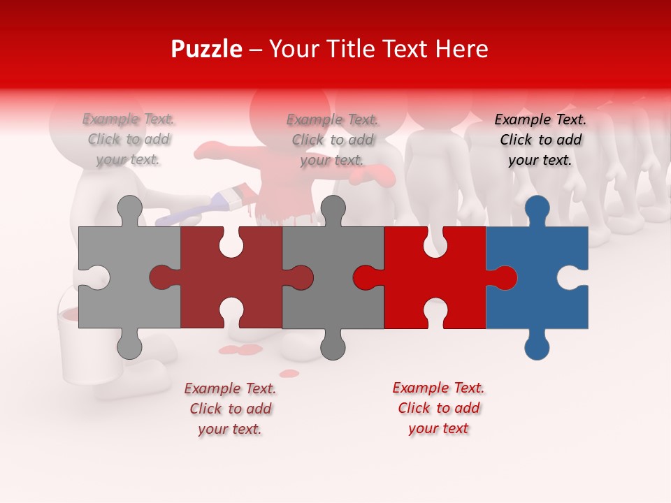 A Group Of People Standing In A Line With Paint On Them PowerPoint Template