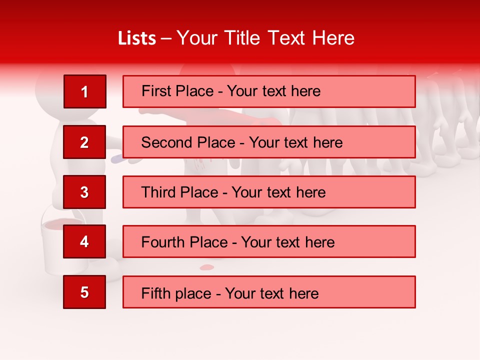 A Group Of People Standing In A Line With Paint On Them PowerPoint Template