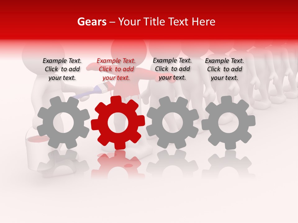 A Group Of People Standing In A Line With Paint On Them PowerPoint Template