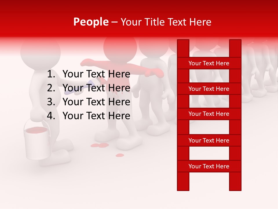 A Group Of People Standing In A Line With Paint On Them PowerPoint Template