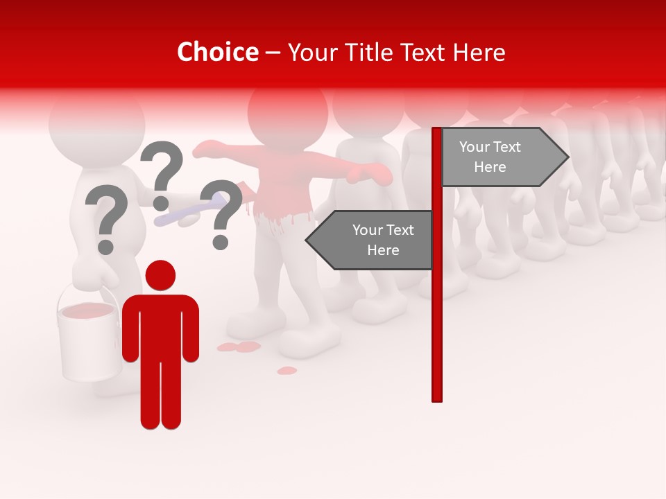 A Group Of People Standing In A Line With Paint On Them PowerPoint Template