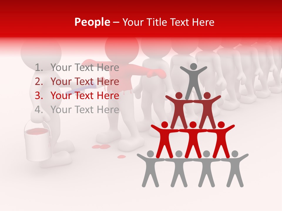 A Group Of People Standing In A Line With Paint On Them PowerPoint Template