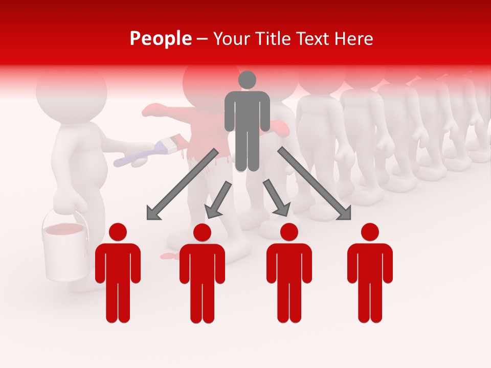 A Group Of People Standing In A Line With Paint On Them PowerPoint Template
