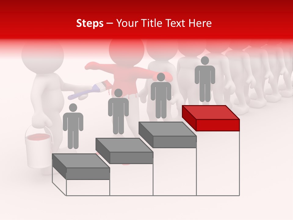 A Group Of People Standing In A Line With Paint On Them PowerPoint Template
