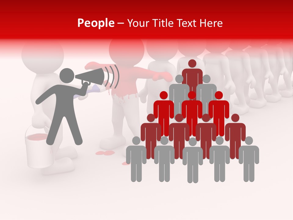 A Group Of People Standing In A Line With Paint On Them PowerPoint Template
