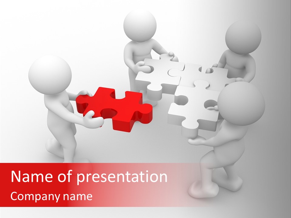 Red Illustration Help PowerPoint Template