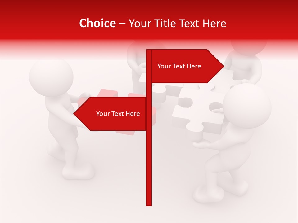Red Illustration Help PowerPoint Template