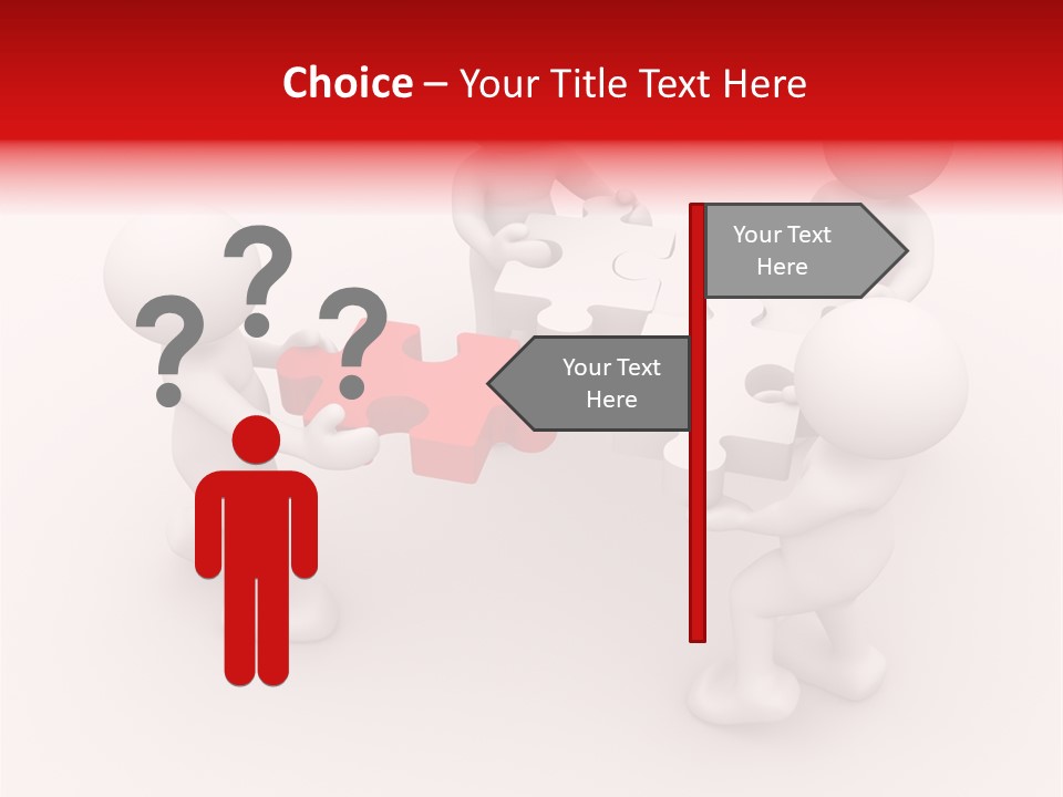 Red Illustration Help PowerPoint Template