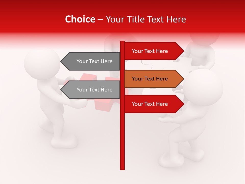 Red Illustration Help PowerPoint Template