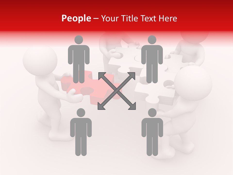 Red Illustration Help PowerPoint Template