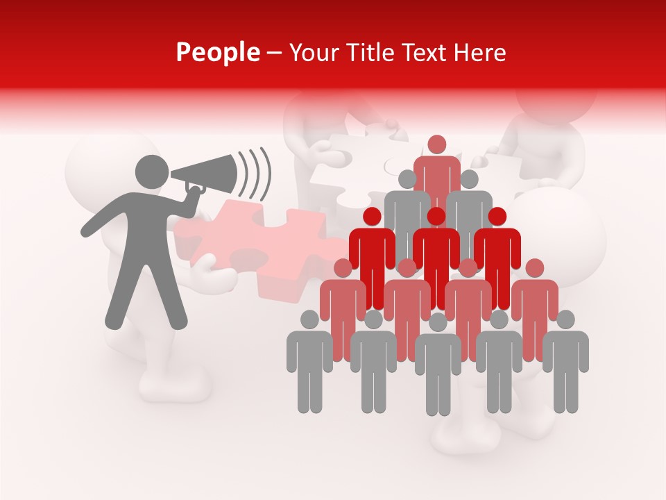 Red Illustration Help PowerPoint Template