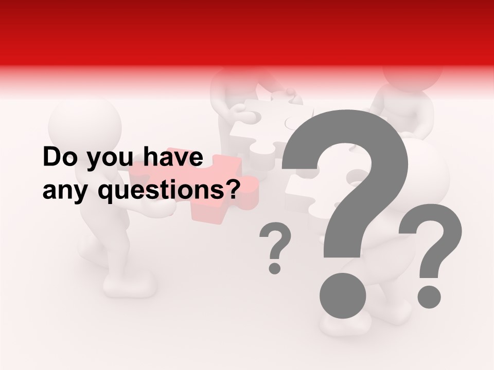 Red Illustration Help PowerPoint Template