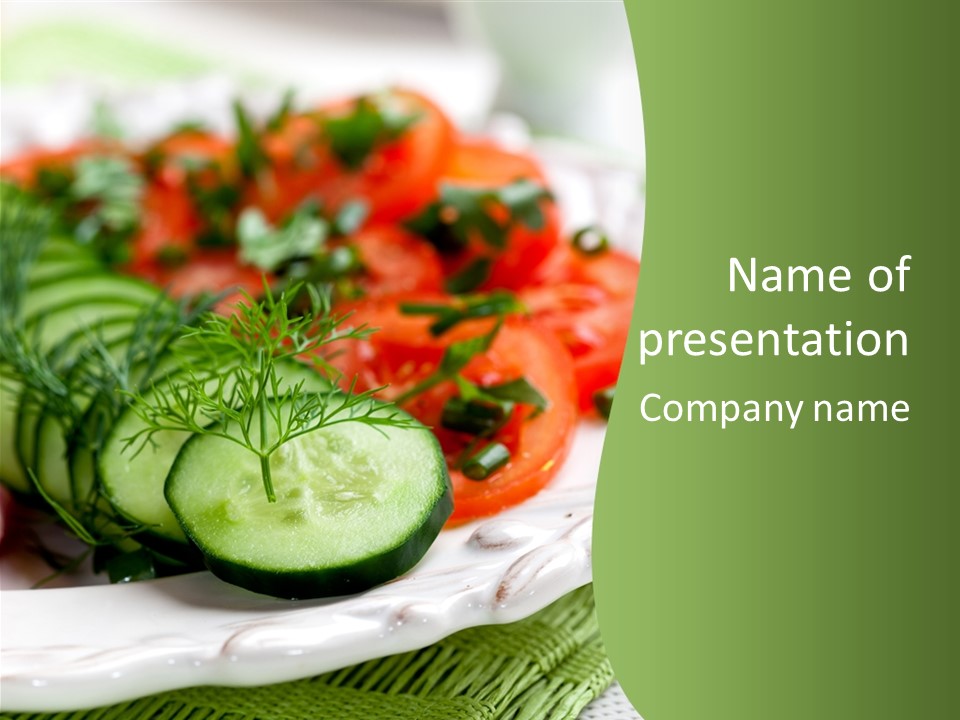 Cucumber Fresh Close Up PowerPoint Template