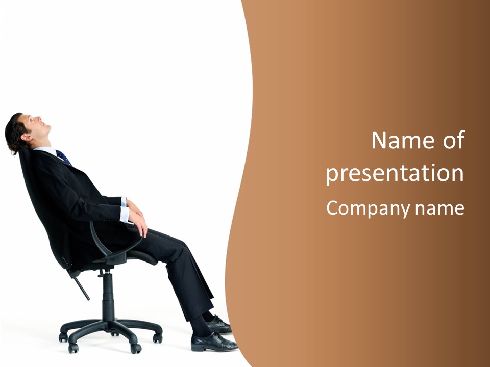 Man Lean Lazy PowerPoint Template