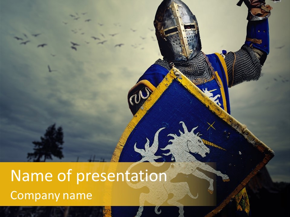 Heavy Teutonic Sword PowerPoint Template