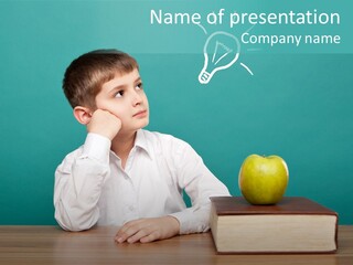 Schoolboy Picture Keen PowerPoint Template