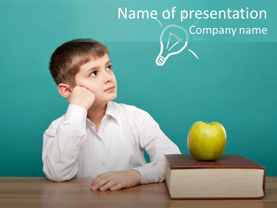 Schoolboy Picture Keen PowerPoint Template