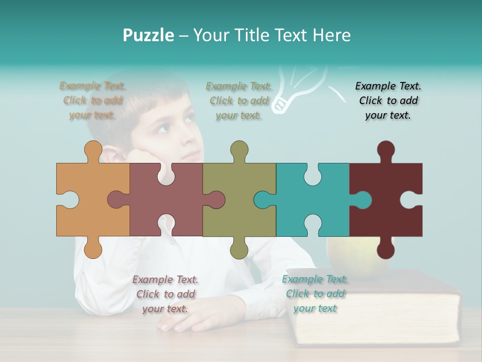 Schoolboy Picture Keen PowerPoint Template