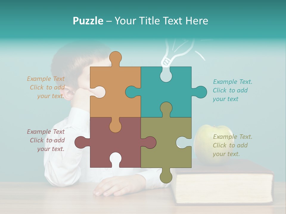 Schoolboy Picture Keen PowerPoint Template