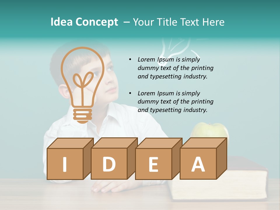 Schoolboy Picture Keen PowerPoint Template