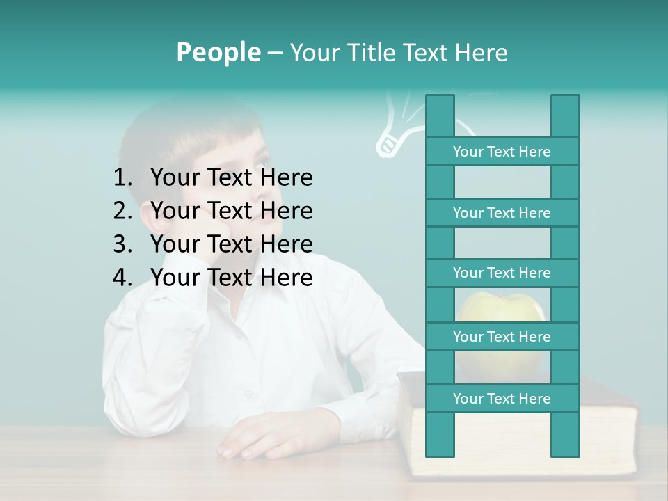 Schoolboy Picture Keen PowerPoint Template