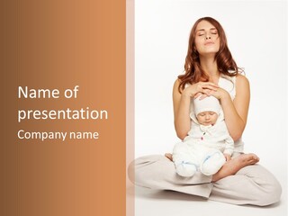 Adorable Mother Yoga PowerPoint Template