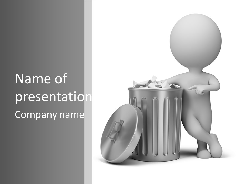 Utilize Garbage Basket PowerPoint Template