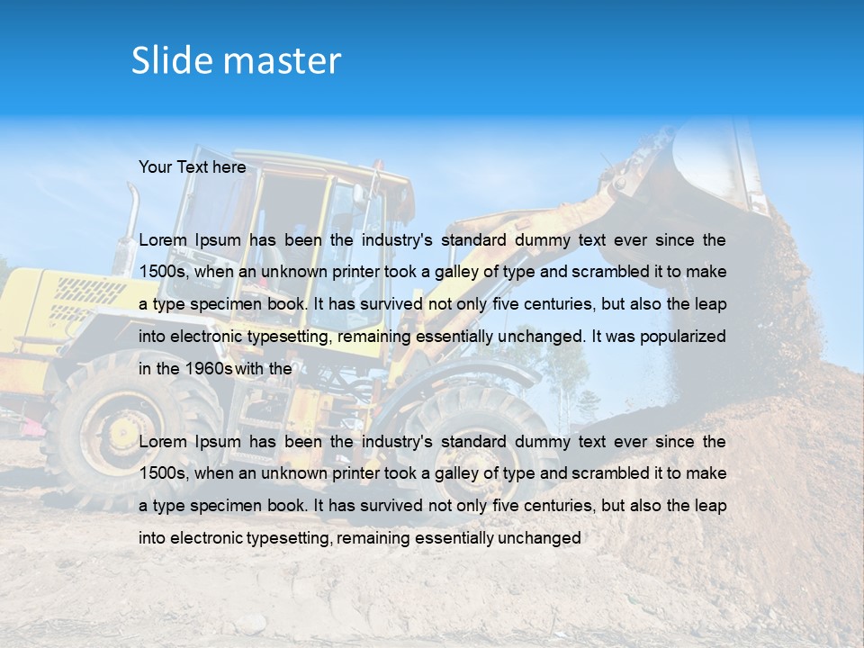 Shovel Earthmoving Heavy Duty PowerPoint Template