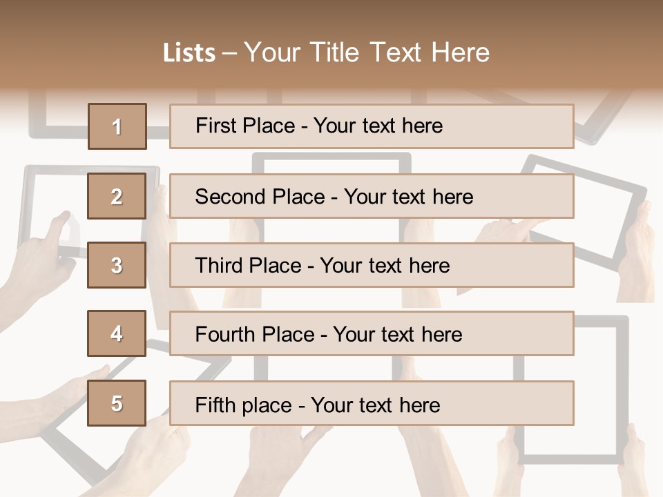Business Hand Display PowerPoint Template
