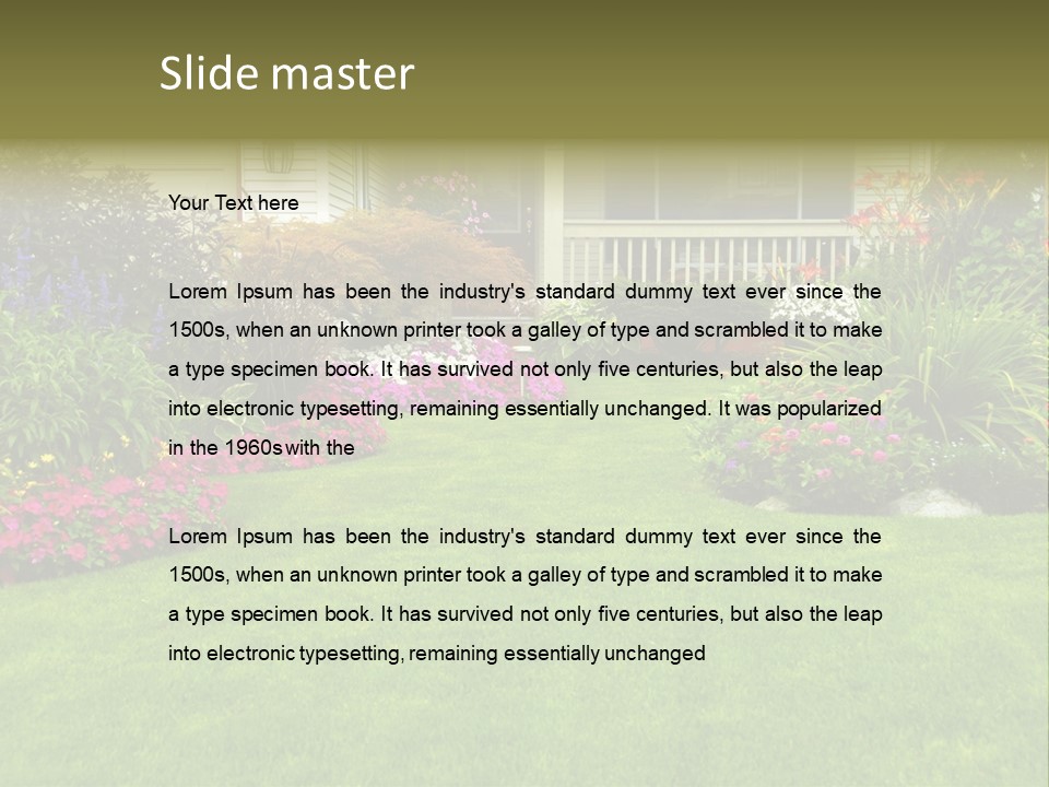 Front Flora White PowerPoint Template