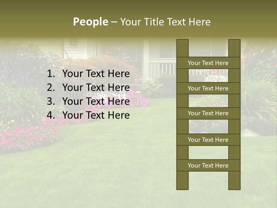 Front Flora White PowerPoint Template