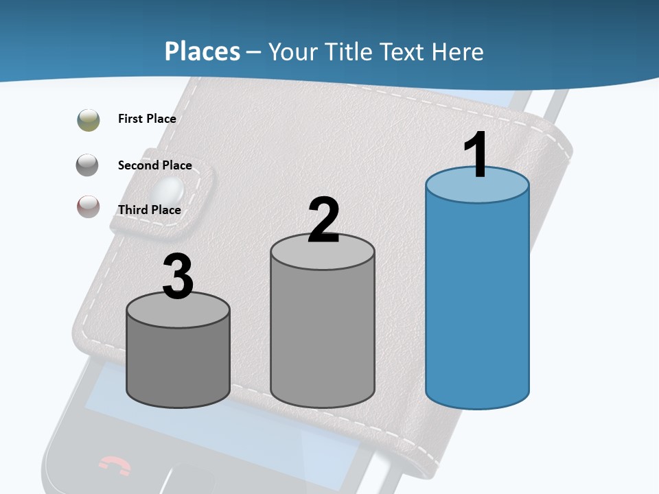 A Cell Phone With A Wallet On It PowerPoint Template