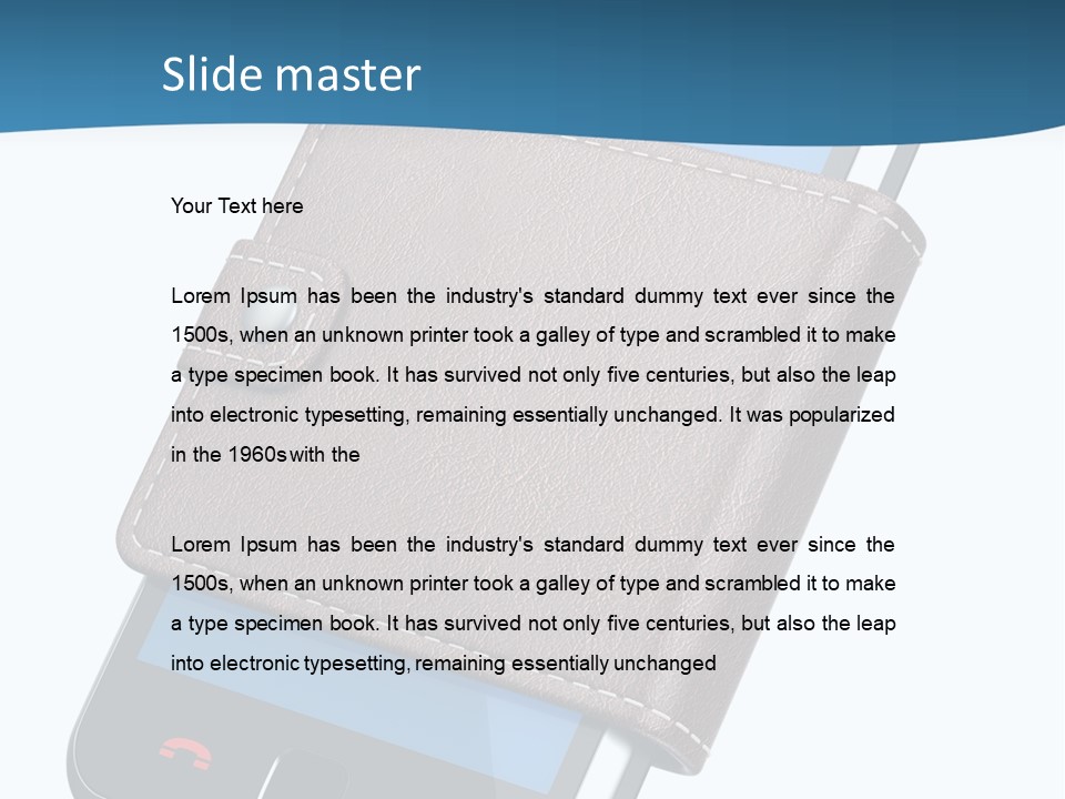 A Cell Phone With A Wallet On It PowerPoint Template