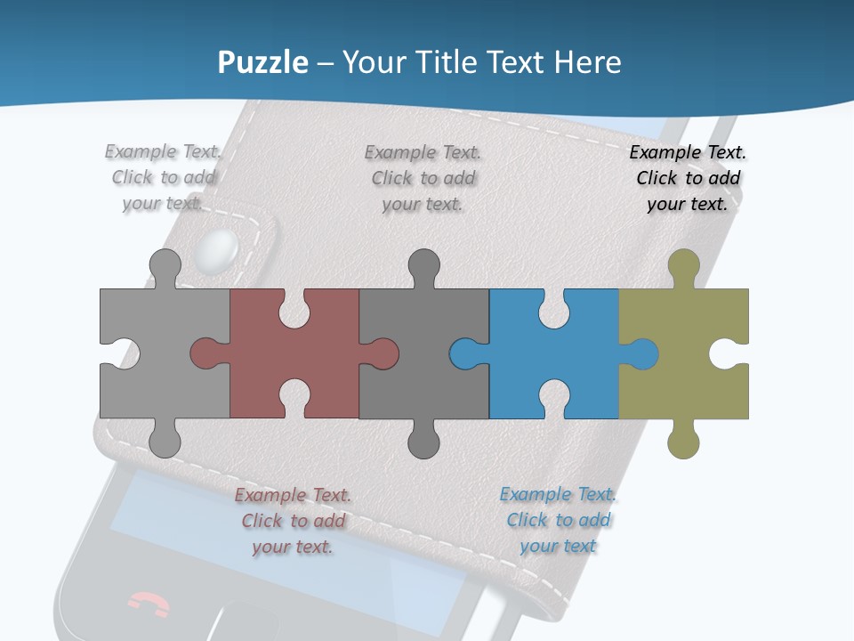 A Cell Phone With A Wallet On It PowerPoint Template