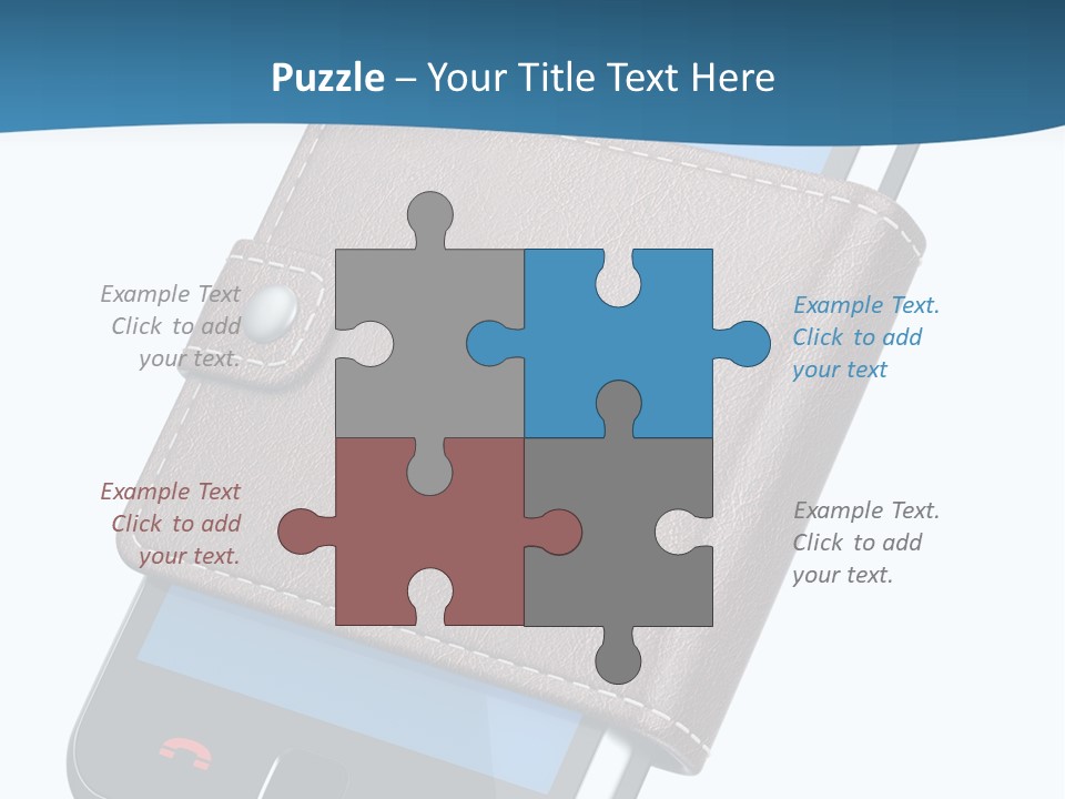 A Cell Phone With A Wallet On It PowerPoint Template