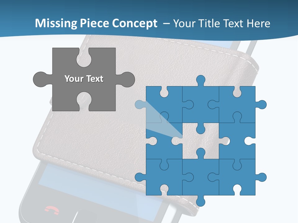 A Cell Phone With A Wallet On It PowerPoint Template